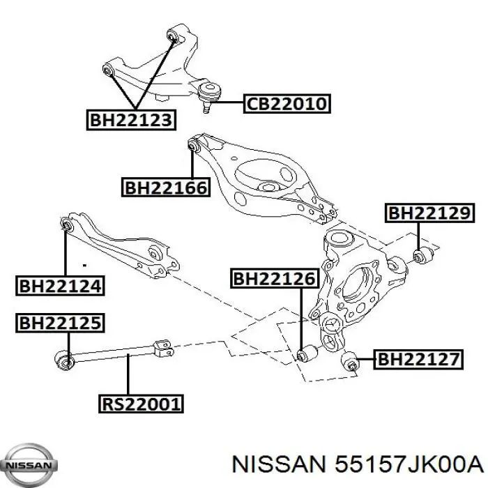 Buje de mangueta trasera Nissan/Infiniti 55157JK00A precio, desde 7,53 EUR
