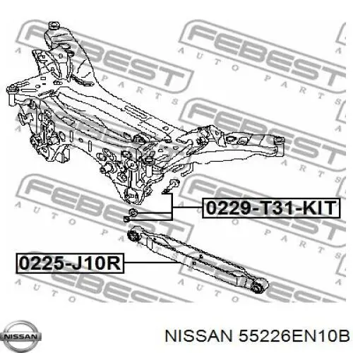 Perno interior del brazo de caída trasero Nissan/Infiniti 55226EN10B precio, desde 8,64 EUR