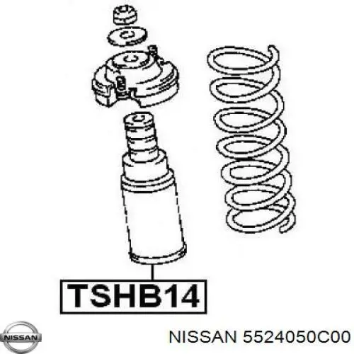5524050C00 Nissan tope de amortiguador trasero, suspensión + fuelle