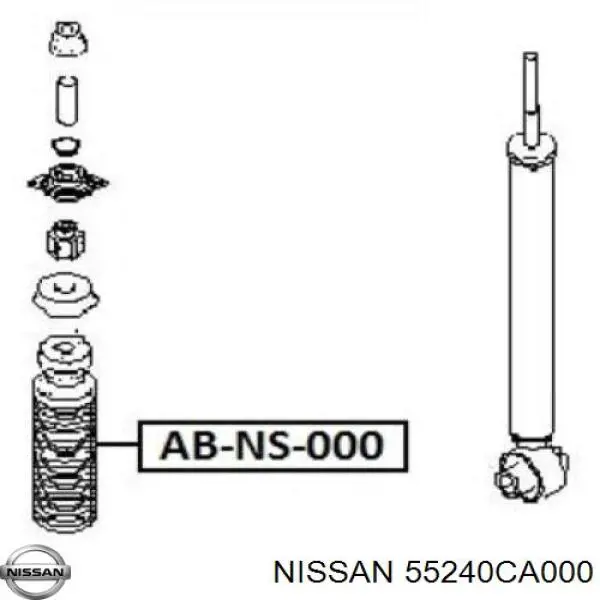 Almohadilla de tope, suspensión trasera para Nissan Murano (Z50)