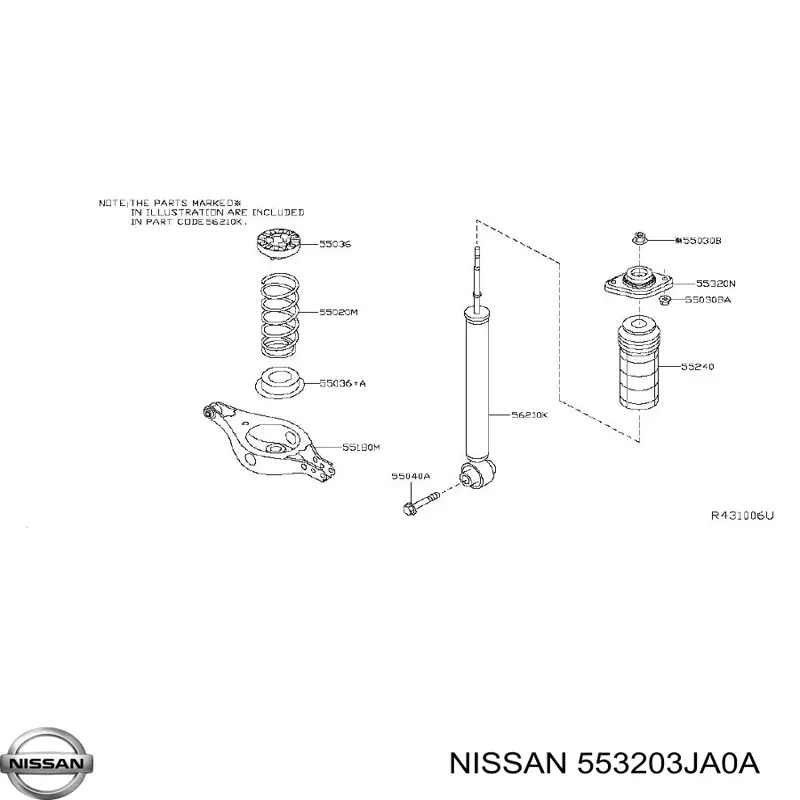 Cazoleta de amortiguador trasero Nissan/Infiniti 553203JA0A precio, desde 72,40 EUR