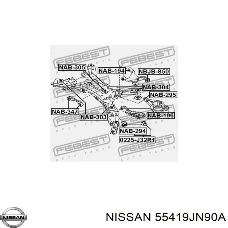 Comprar 55419JN90A Nissan/Infiniti Soporte trasero del diferencial trasero