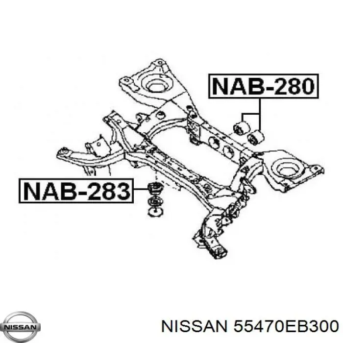 55470EB300 Nissan suspensión, cuerpo del eje trasero