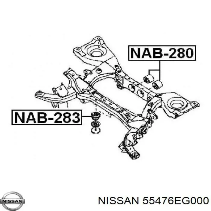 55476EG000 Nissan silentblock, soporte de diferencial, eje trasero, delantero