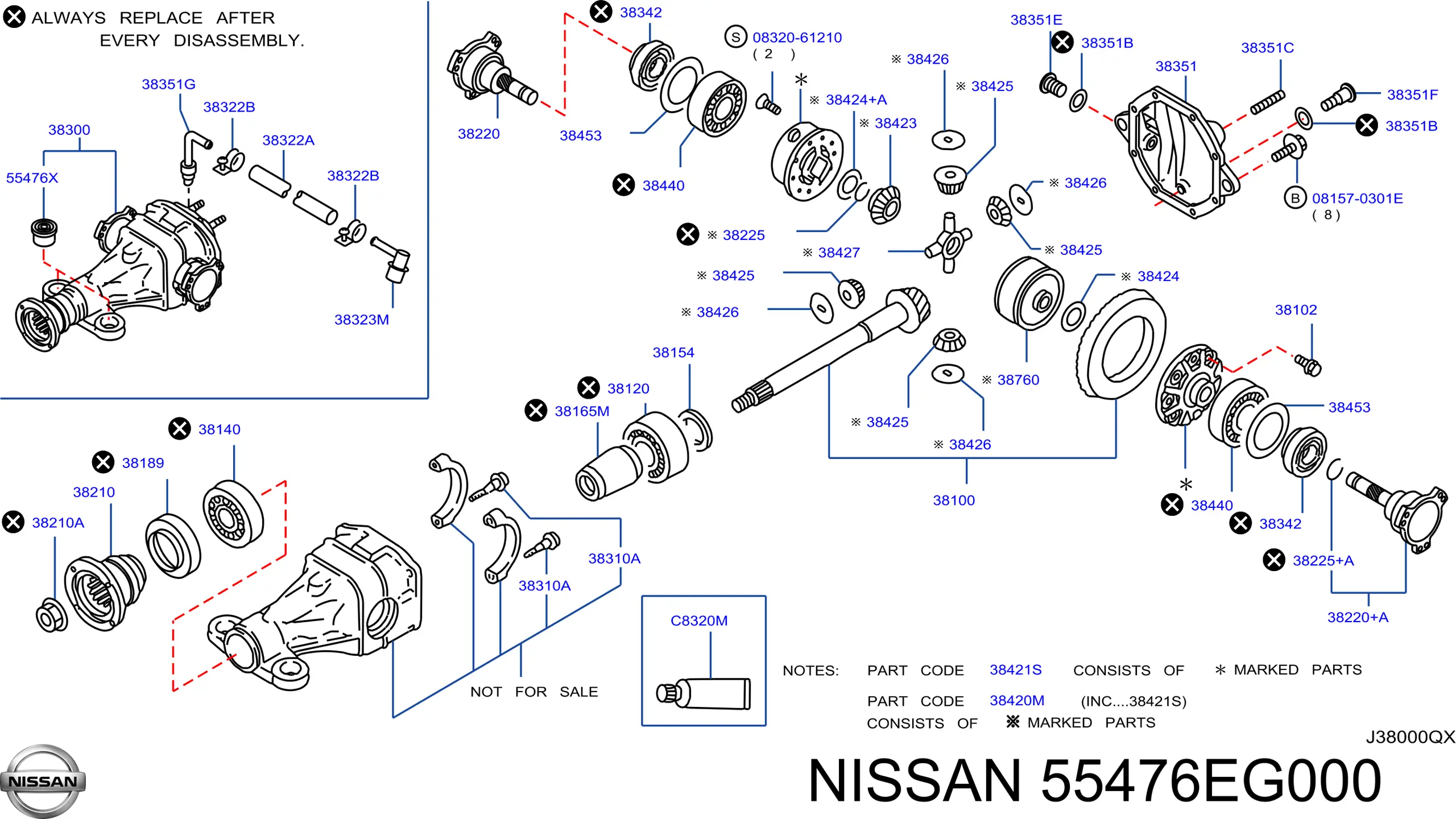 Comprar 55476EG000 Nissan/Infiniti Silentblock del soporte delantero del diferencial trasero