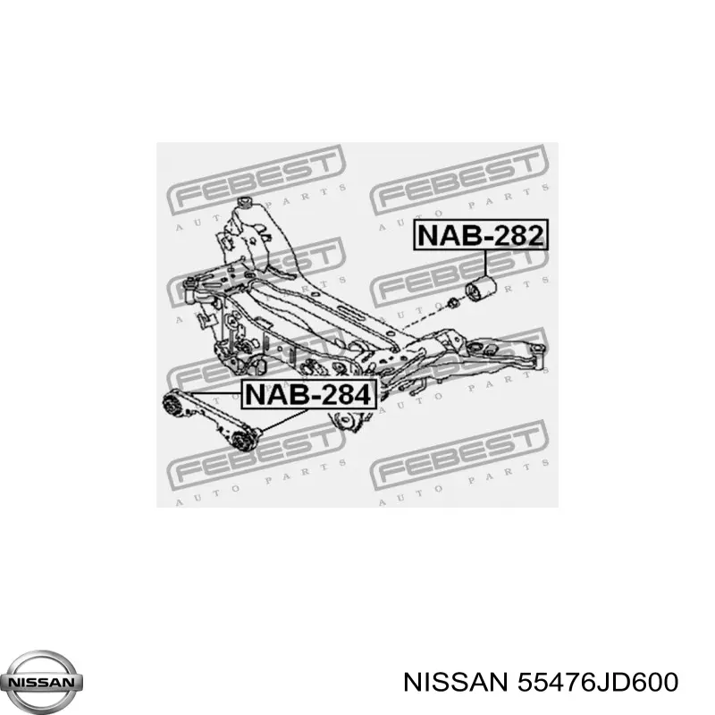 55476JD600 Nissan suspensión, cuerpo del eje trasero