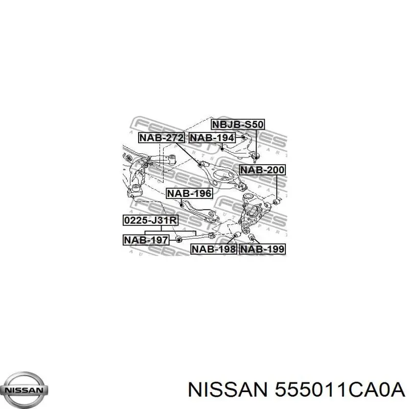 555011CA0A Nissan brazo suspension trasero superior derecho