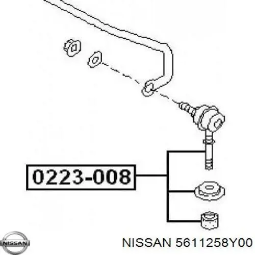 Buje de vástago de amortiguador delantero Nissan/Infiniti 5611258Y00 precio, desde 2,40 EUR