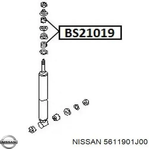 Comprar 5611901J00 Nissan/Infiniti Buje de vástago de amortiguador delantero