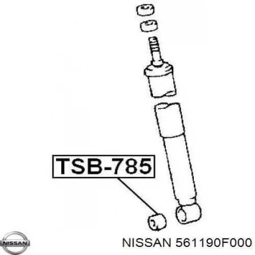 561190F000 Nissan manguito de silentblock, amortiguador trasero