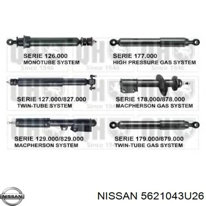 5621043U26 Nissan amortiguador trasero