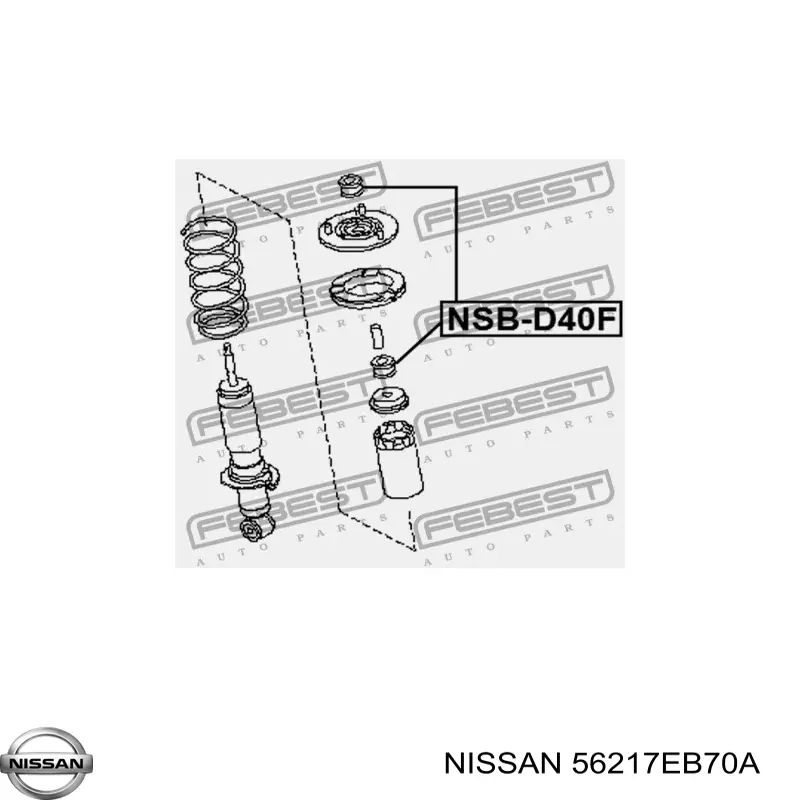 56217EB70A Nissan silentblock en barra de amortiguador delantera