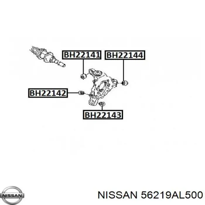 Comprar 56219AL500 Nissan/Infiniti Buje de mangueta trasera