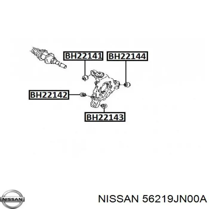 Buje de mangueta trasera Nissan/Infiniti 56219JN00A precio, desde 10,56 EUR