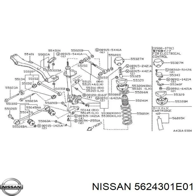 Buje del estabilizador trasero Nissan/Infiniti 5624301E01 precio, desde 12,75 EUR