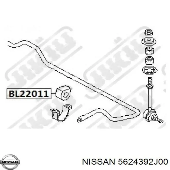 5624392J00 Nissan casquillo de barra estabilizadora delantera