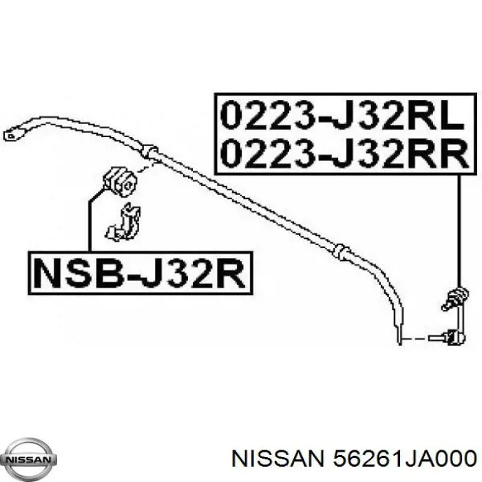 56261JA000 Nissan barra estabilizadora trasera derecha