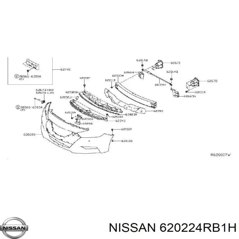 620224RB1H Nissan/Infiniti Paragolpes delantero