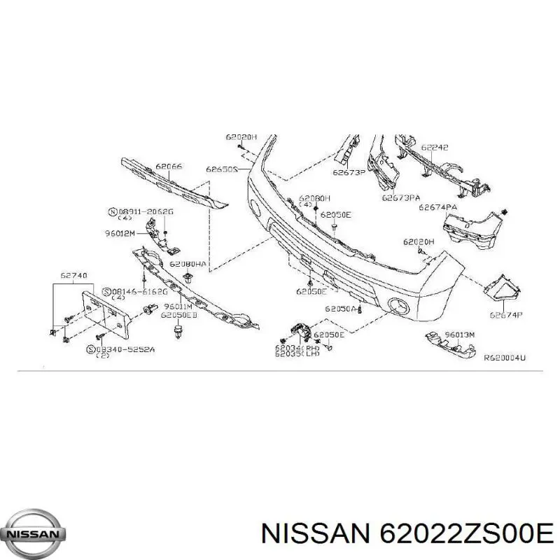 Comprar 62022ZS00E Nissan/Infiniti Defensa delantera