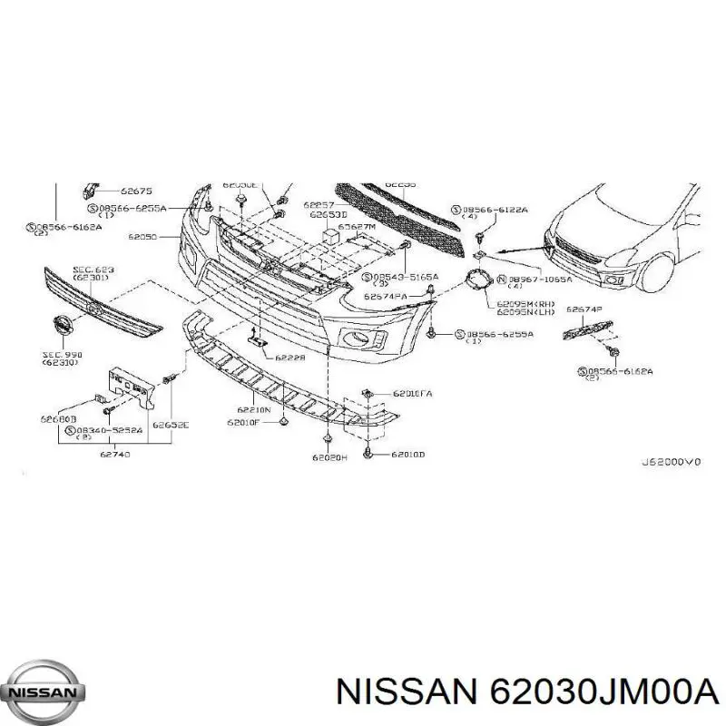 Refuerzo paragolpes delantero para Nissan Qashqai (J10)