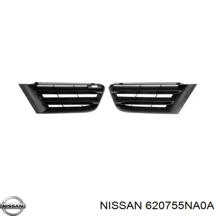 620755NA0A Nissan/Infiniti Rejilla izquierda del parachoques delantero