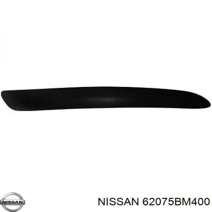 62075BM400 Nissan moldura de parachoques delantero izquierdo