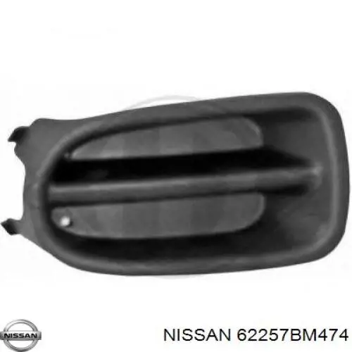 62257BM474 Nissan rejilla de ventilación, parachoques trasero, izquierda