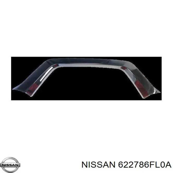 622786FL0A Nissan listón embellecedor/protector, parachoques delantero central
