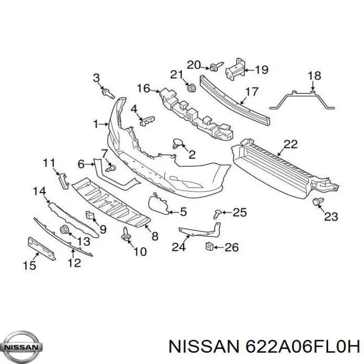 Tapa cubre gancho de remolque para parachoques delantera Nissan/Infiniti 622A06FL0H precio, desde 10,90 EUR