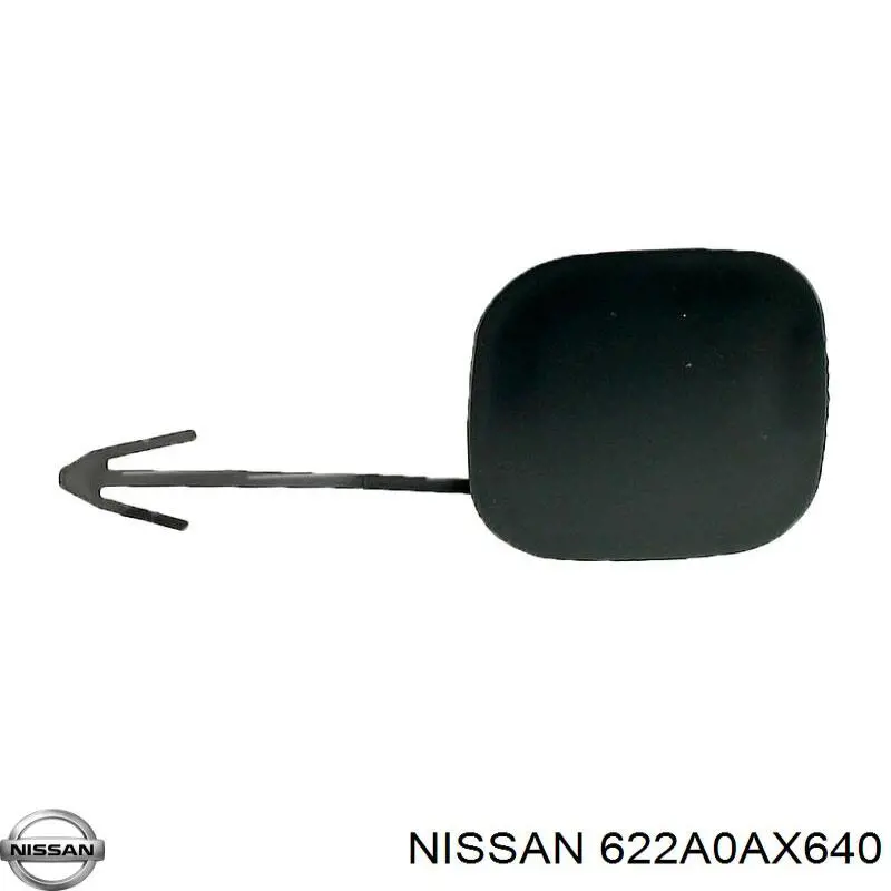 622A0AX640 Nissan cobertura de parachoques, enganche de remolque, delantera izquierda