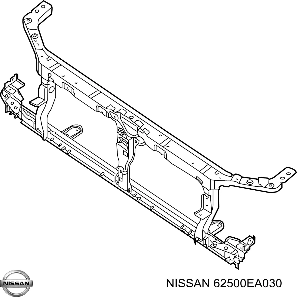 62500ZG930 Nissan soporte de radiador completo