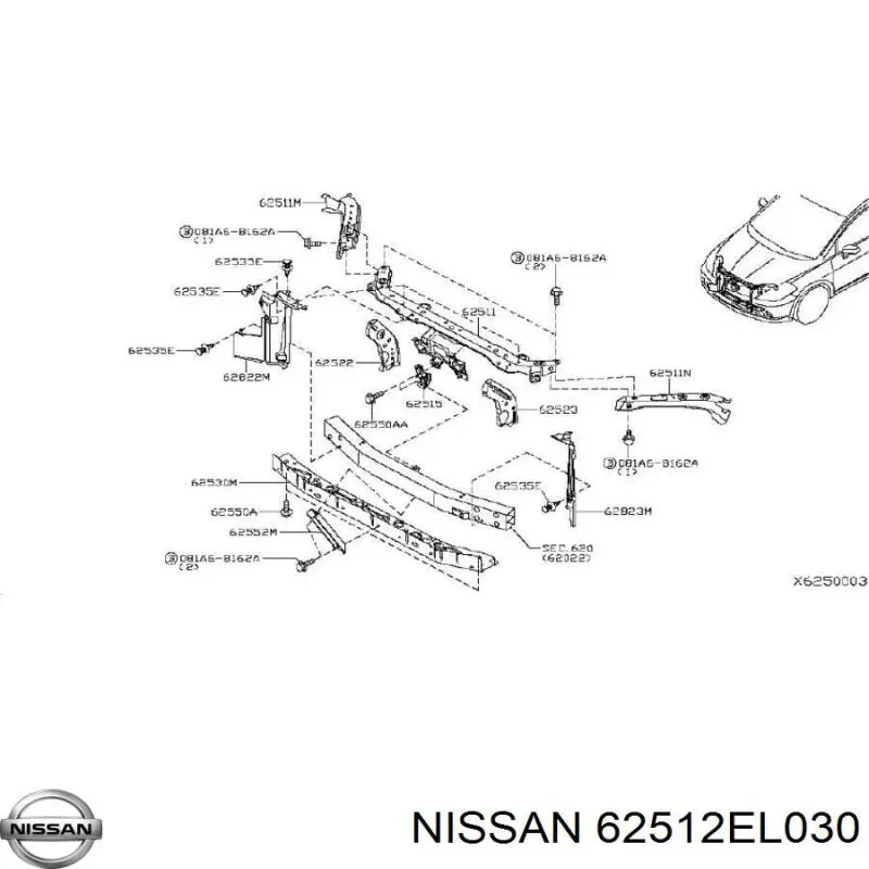 Soporte de radiador derecha para Nissan Tiida (SC11)