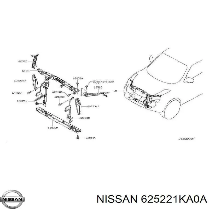 Soporte de radiador derecha para Nissan JUKE (F15)