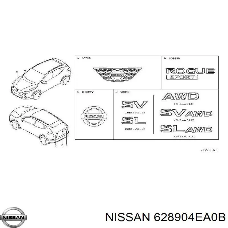  Nissan/Infiniti 628904EA0B precio, desde 49,22 EUR