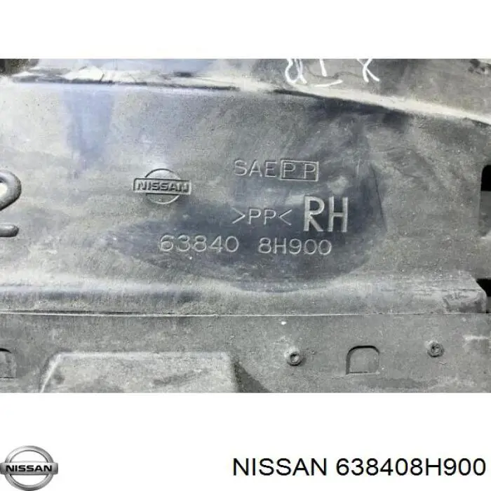 638408H900 Nissan guardabarros interior, aleta delantera, derecho