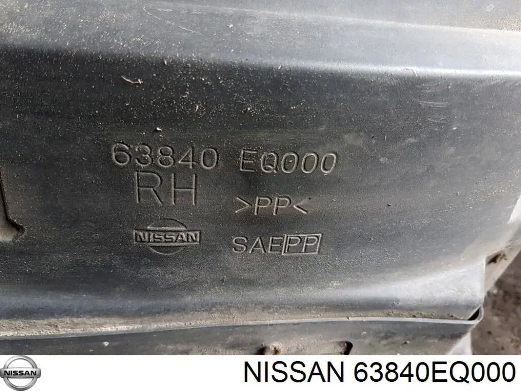 63840EQ000 Nissan guardabarros interior, aleta delantera, derecho