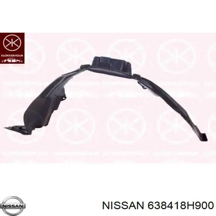 638418H900 Nissan guardabarros interior, aleta delantera, izquierdo