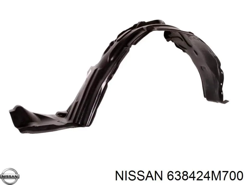 638424M710 Nissan guardabarros interior, aleta delantera, derecho