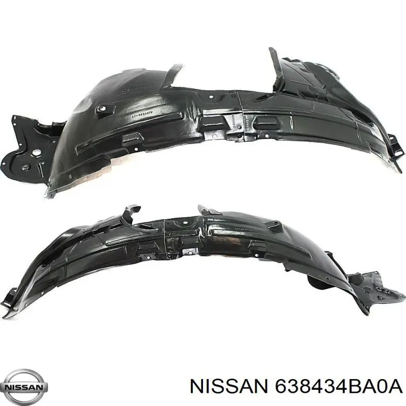 638434BA0A Nissan guardabarros interior, aleta delantera, izquierdo