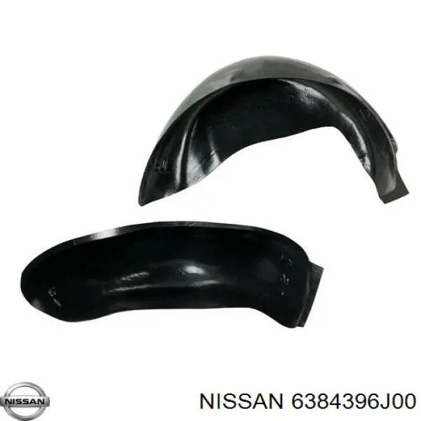 6384396J00 Nissan guardabarros interior, aleta delantera, izquierdo