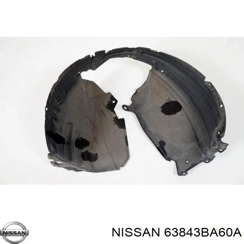 63843BA60A Nissan guardabarros interior, aleta delantera, izquierdo