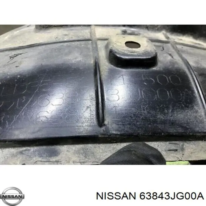 Comprar 63843JG00A Nissan/Infiniti Guardalodos interior izquierdo, guardafango delantero