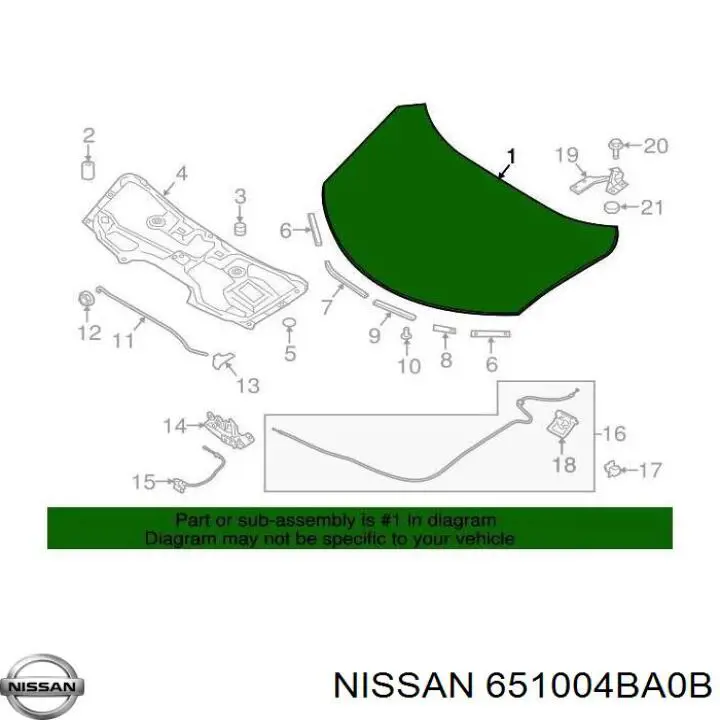 Capó del motor Nissan/Infiniti 651004BA0B precio, desde 223,80 EUR