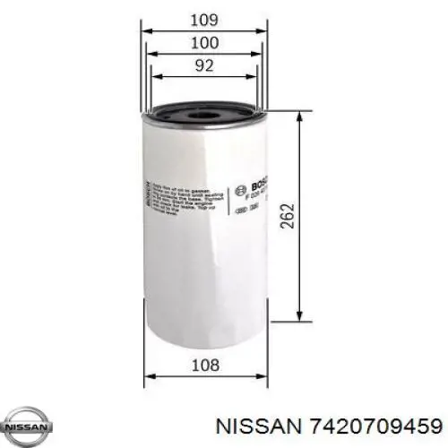 7420709459 Nissan filtro de aceite