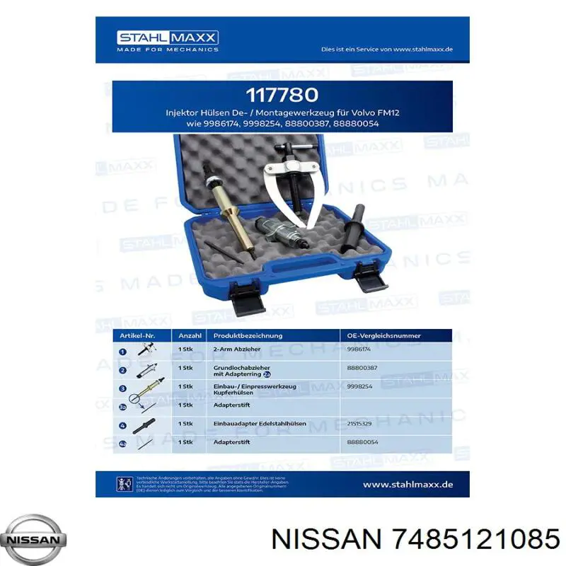 7485121085 Nissan kit de reparación, inyector