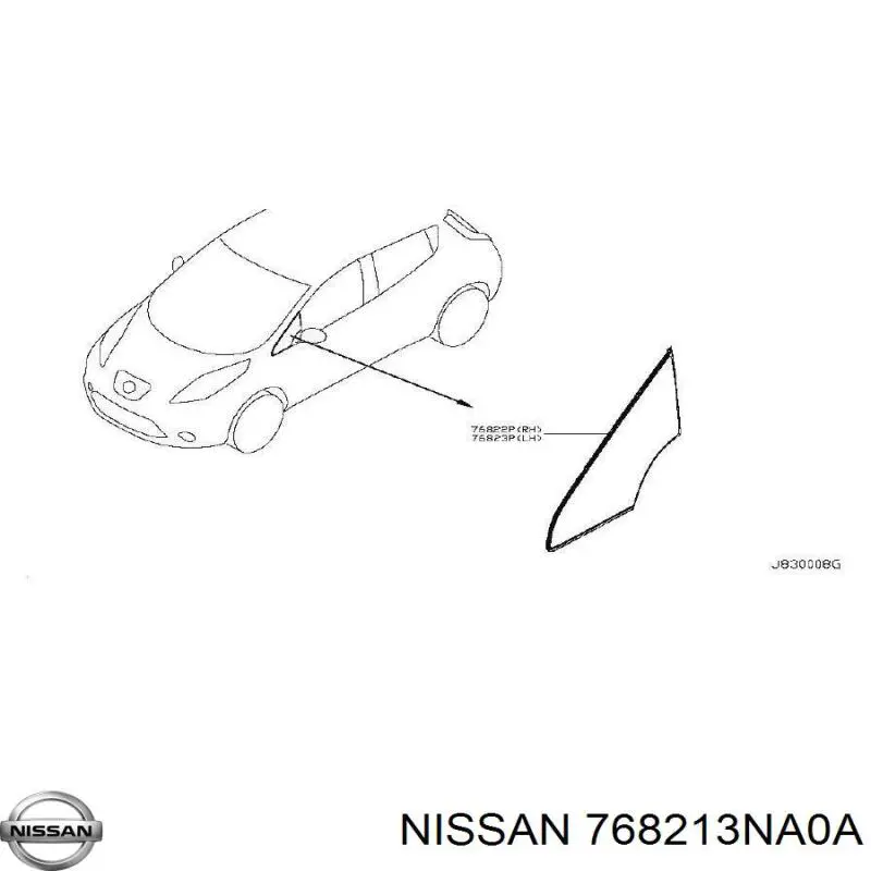 768213NA0A Nissan ventana de vidrio puerta delantera izquierda