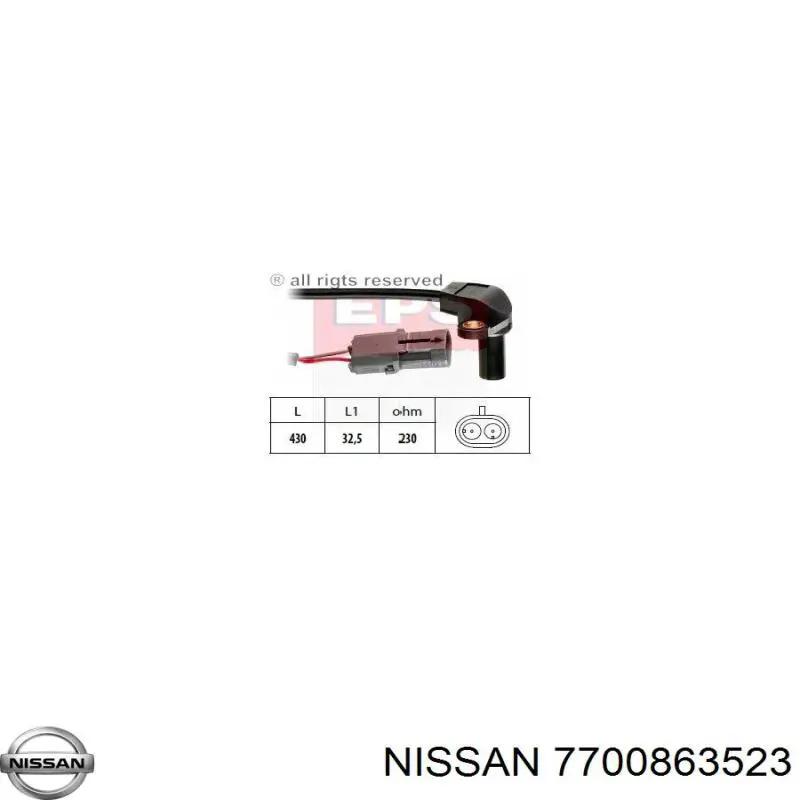 7700863523 Nissan sensor de posición del cigüeñal