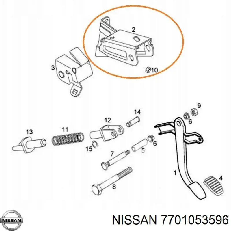 7701053596 Nissan soporte de pedales