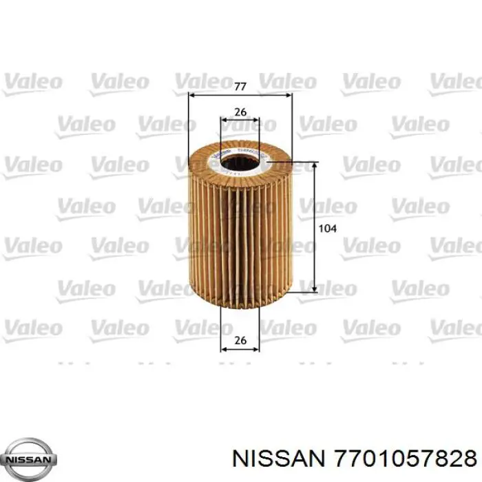 Filtro de aceite Nissan/Infiniti 7701057828 precio, desde 6,87 EUR