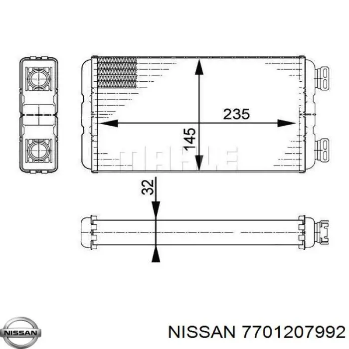 7701207992 Nissan radiador de calefacción